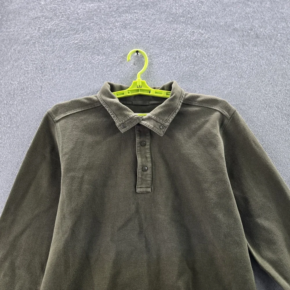 REI Cooperative Men Sweater LARGE Green Cotton Nylon‎ Gorpcore Collar